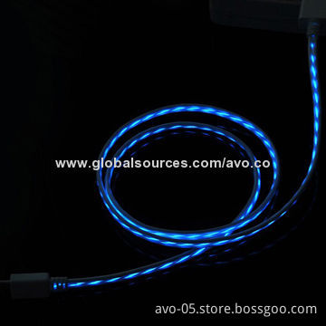 USB Flow Light Charging & Data Cable, A Male to Micro USB Cable